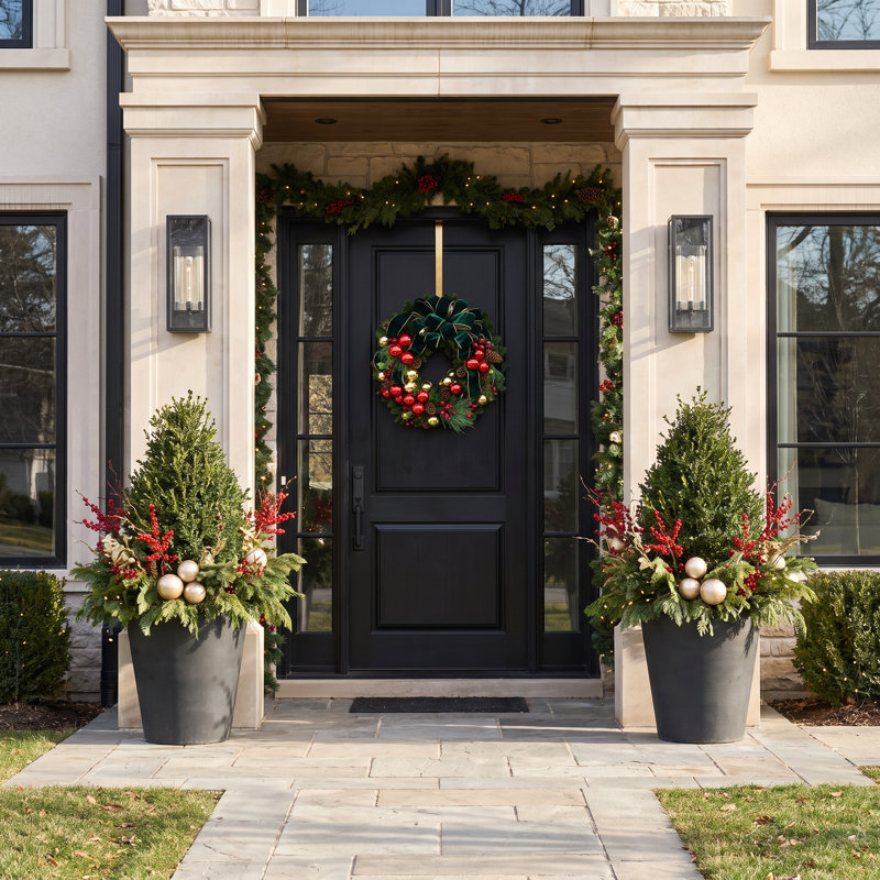26'' Holiday Wreath with Ornaments, Berries and Pinecones