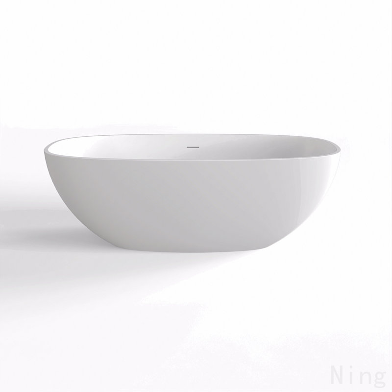 66.9 Inch Freestanding Solid Surface Soaking Bathtub