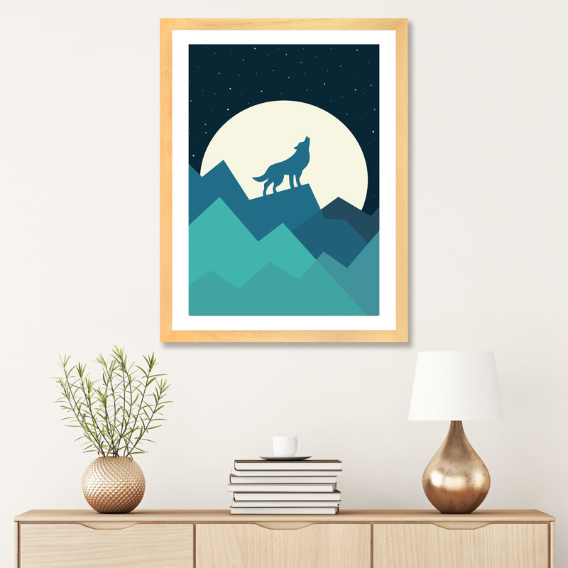 «Keep the Wild in You» par Andy Westface - impression d'art graphique, Toile avec cadre en bois beige, Blanc