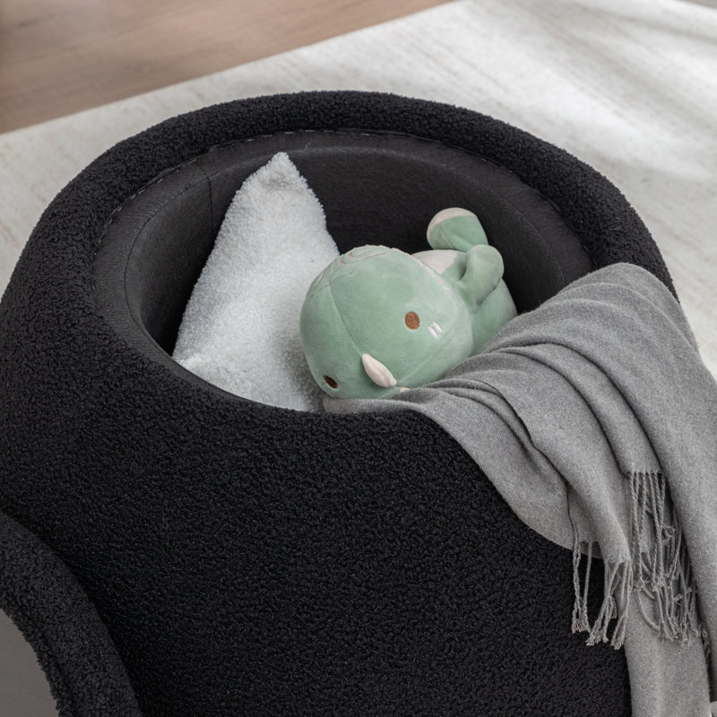 Repose-pieds rembourré avec rangement, Noir