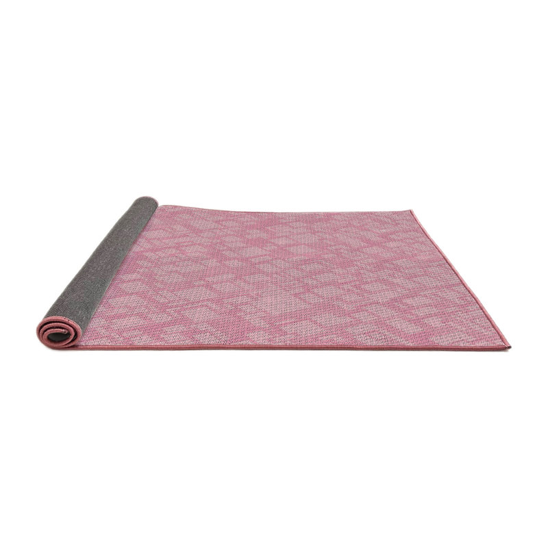 Tapis de zone rose à motif, Carré 3 pi