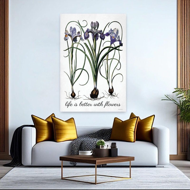 «Life Is Better With Flowers», art contemporain abstrait, H 60 po x l 40 po