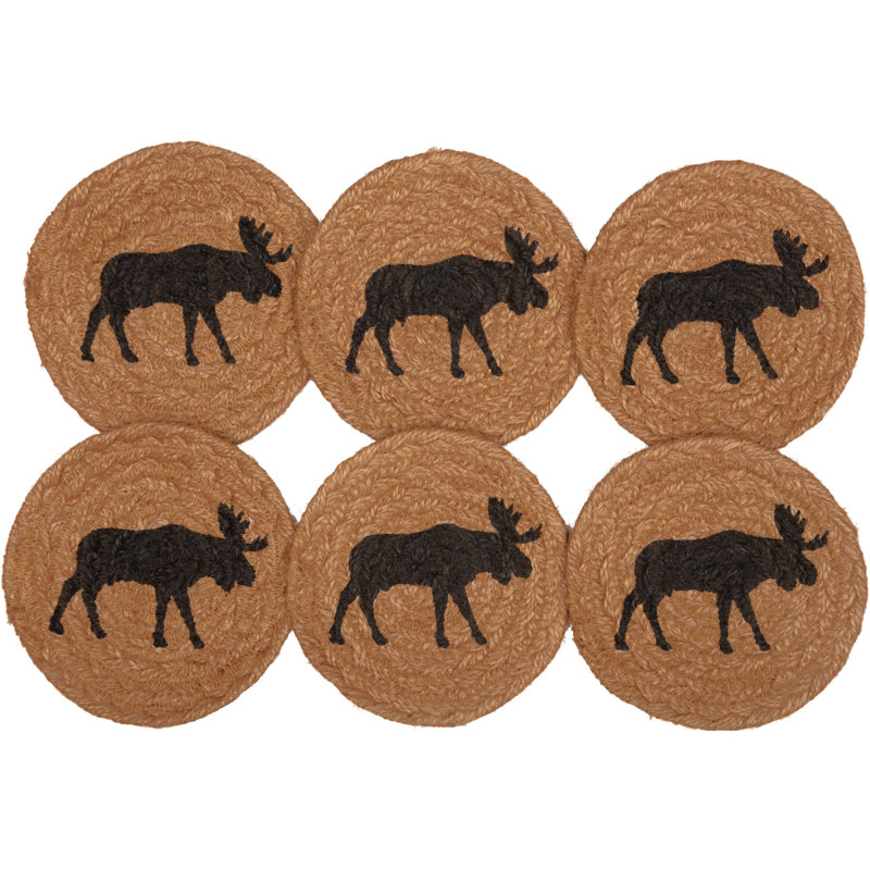 Dorval Jute Round 6 Piece Coaster Set