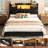 Moynahan Upholstered Faux Leather Bookcase Headboard-372542888-372542894