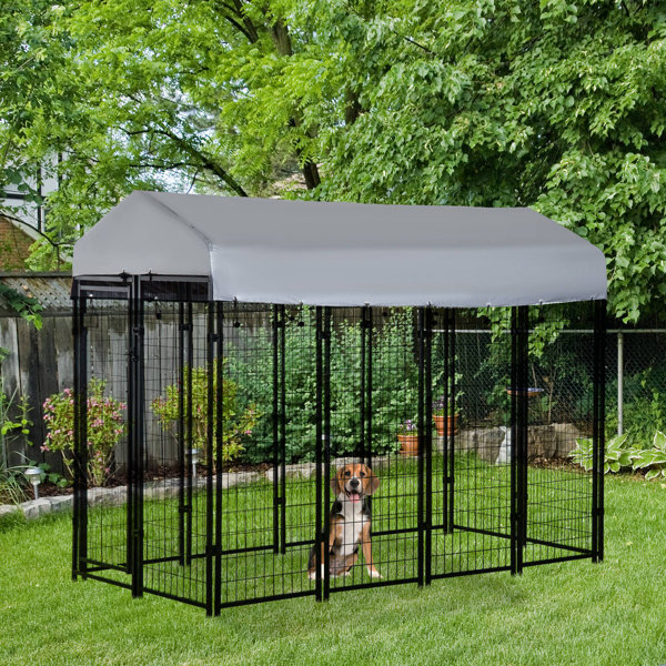 Pawhut Outdoor Covered Dog Yard Kennel & Reviews | Wayfair