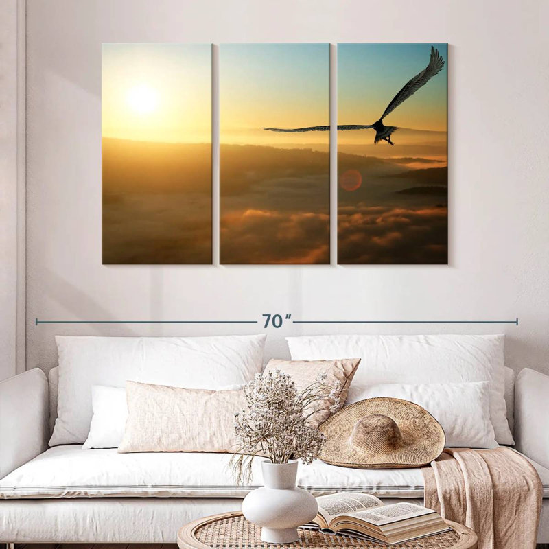 Brampt Eagle Flying At Dawn, 32" H x 50" W