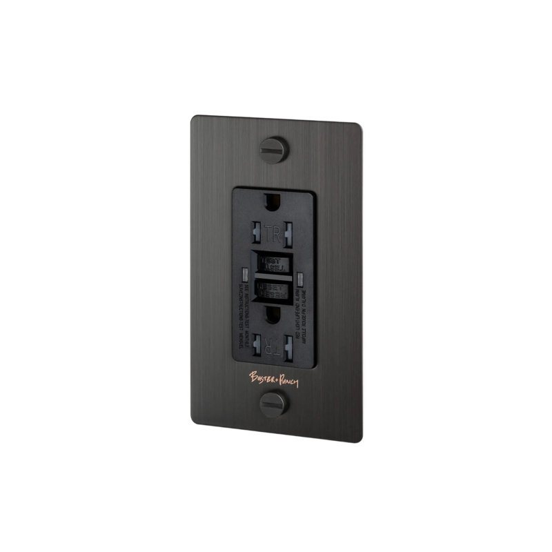 1G Duplex GFCI Outlet / With Logo, Bronze