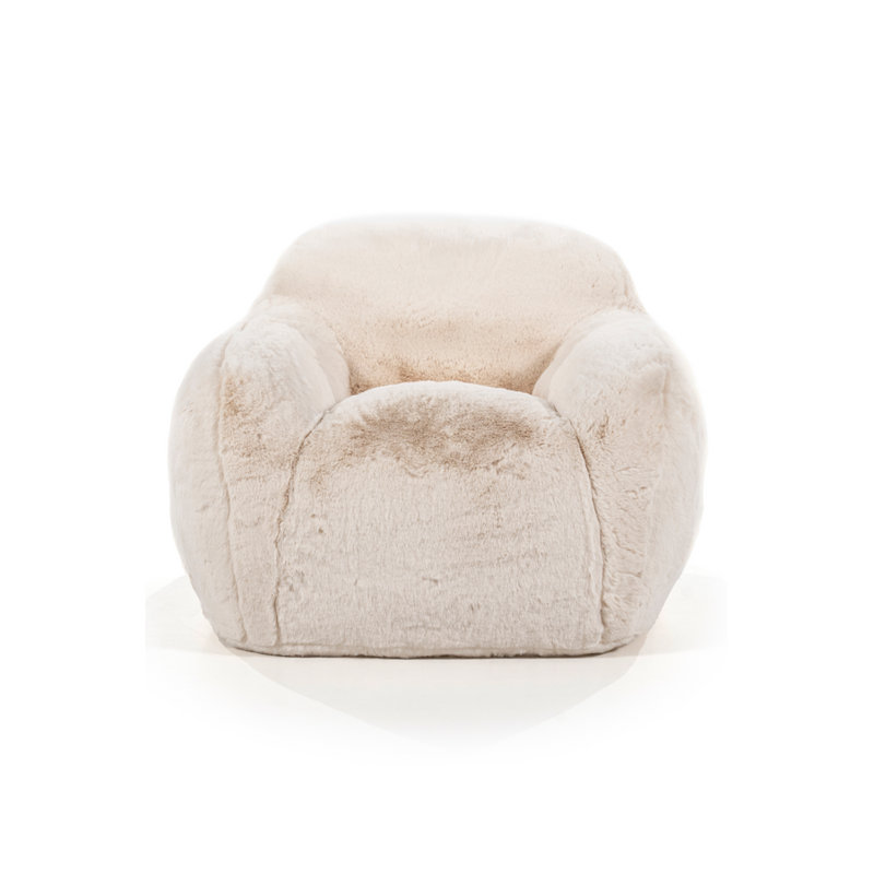 Lounge Chair, Beige Polyester