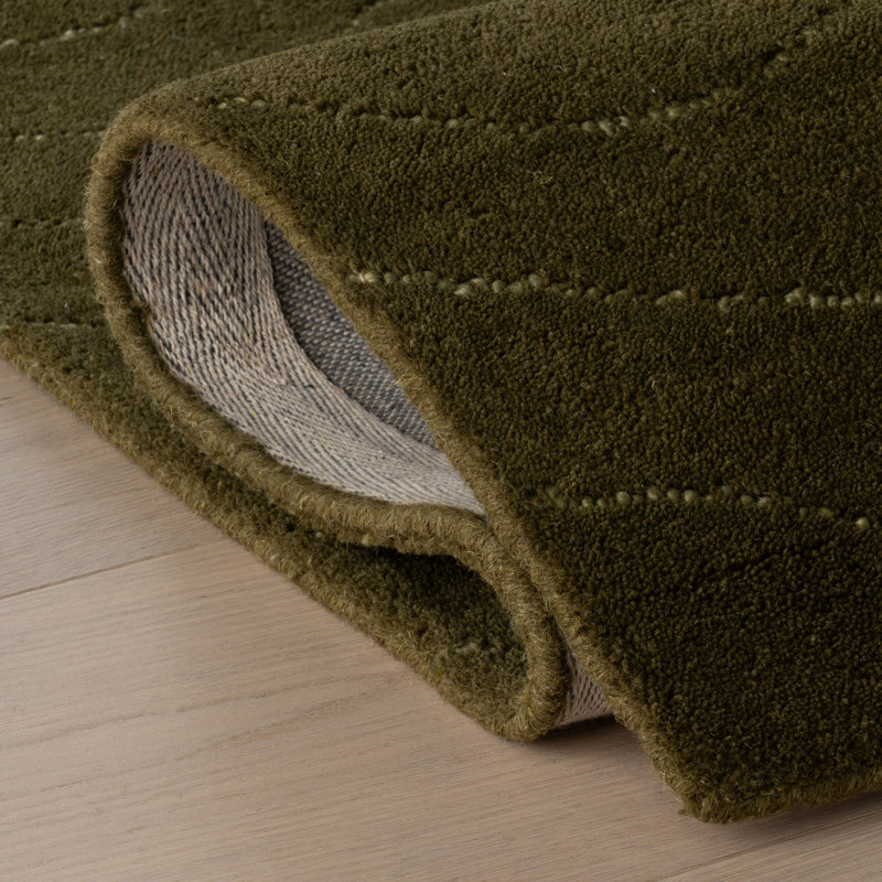 Tapis en laine Gailia, Rectangle 8 pi 6 po x 11 pi 6 po, Vert