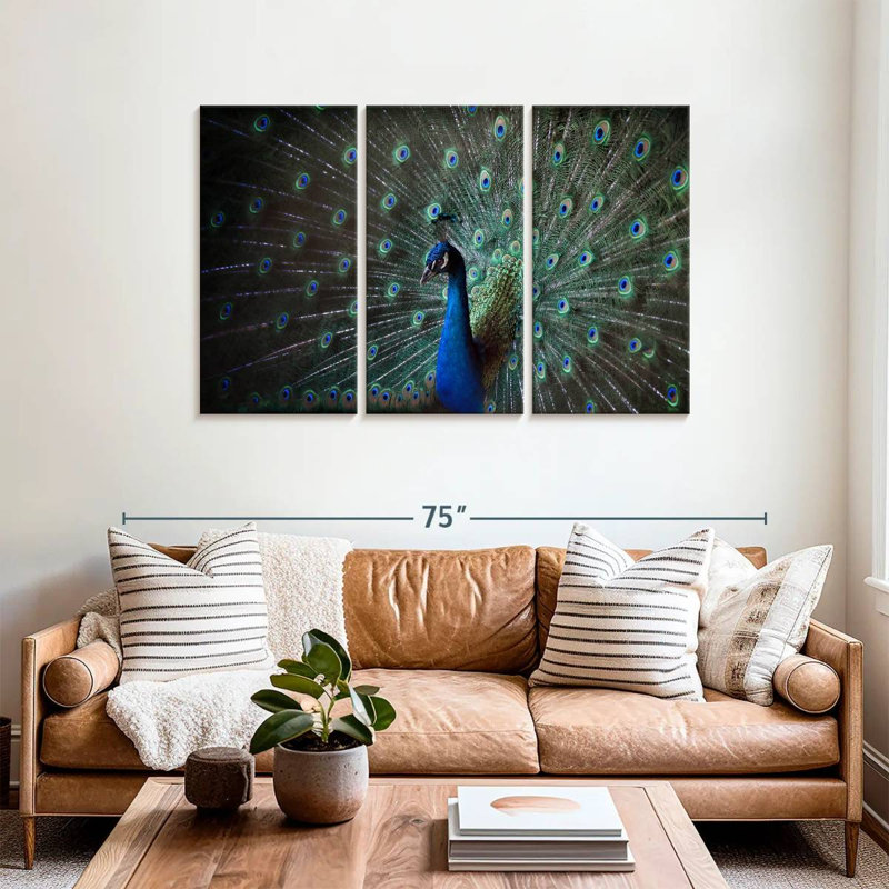 Brampt Noble Blue Peacock, 36" H x 57" W