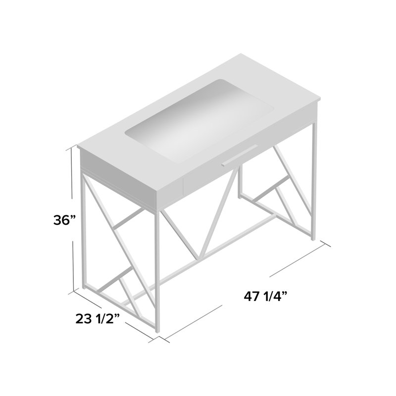 Lade Rectangular with Steel Base Dining Table, Chrome/Black