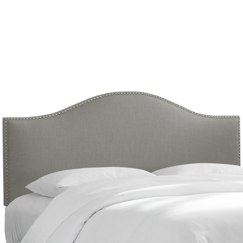 Upholstered Panel Headboard, Full, Classic Grey Linen