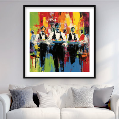 Classic Waiters - Minimalist Food Framed Matted Print Decor