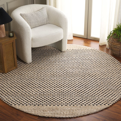 Natural Fiber Flatweave Jute & Cotton Abstract Rug
