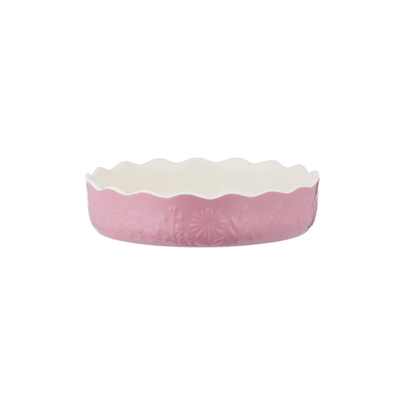 IN THE MEADOW PIE PINK DISH 9"