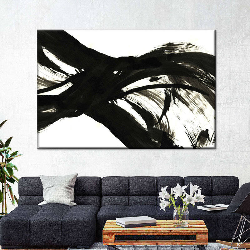Impression sur toile abstrait foncé, H 20 po x l 30 po x P 1,25 po
