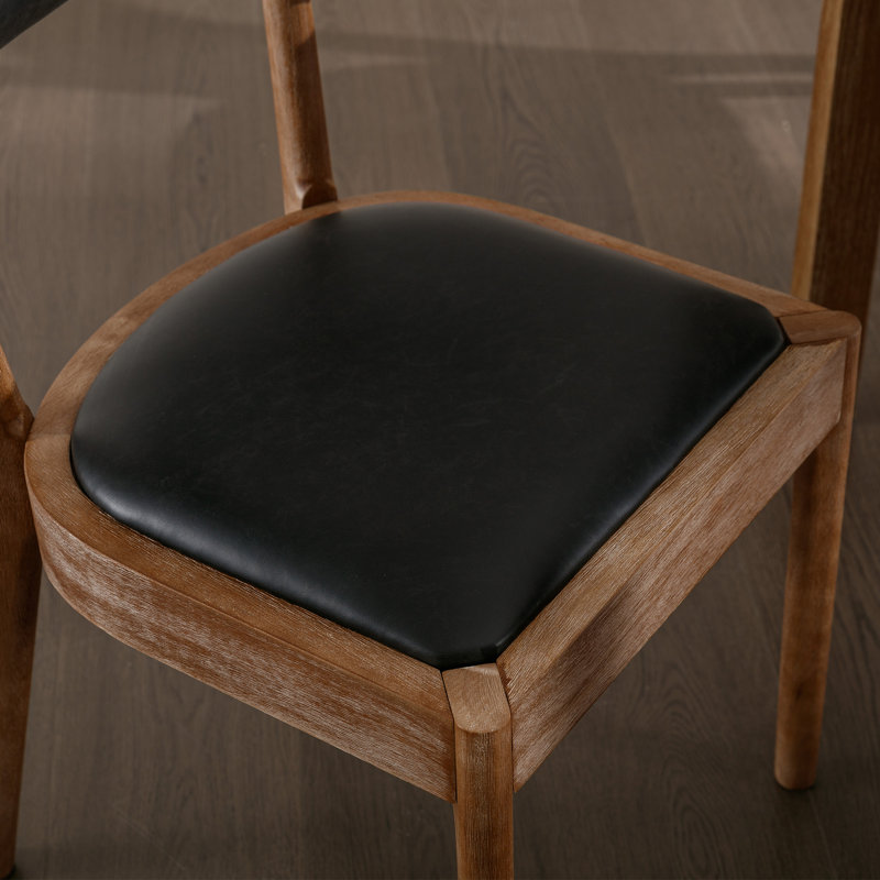 Ensemble de table à manger moderne, table de salle à manger rectangulaire et chaise de salle à manger rembourrée à dossier demi-tonneau avec structure en bois massif pour la salle à manger / cuisine