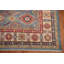 Tapis oriental géométrique bleu Kazak 9