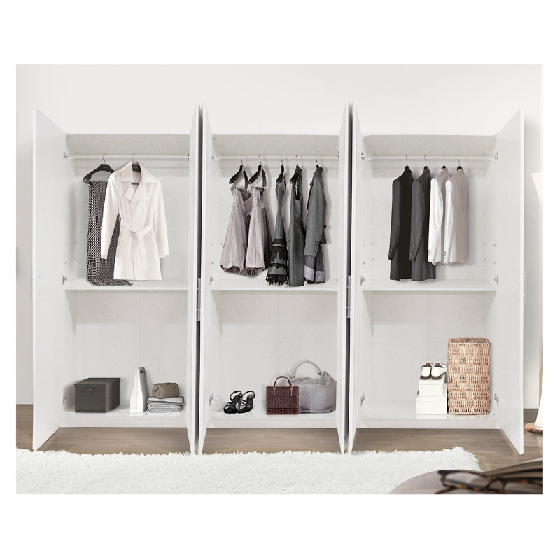Beaudoin 6 Door Manufactured Wood Wardrobe