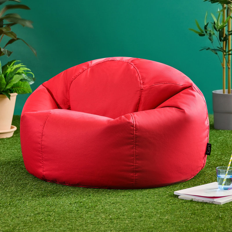 Kingston Water-Resistant Classic Bean Bag, Red, 50cm H x 85cm W x 85cm D