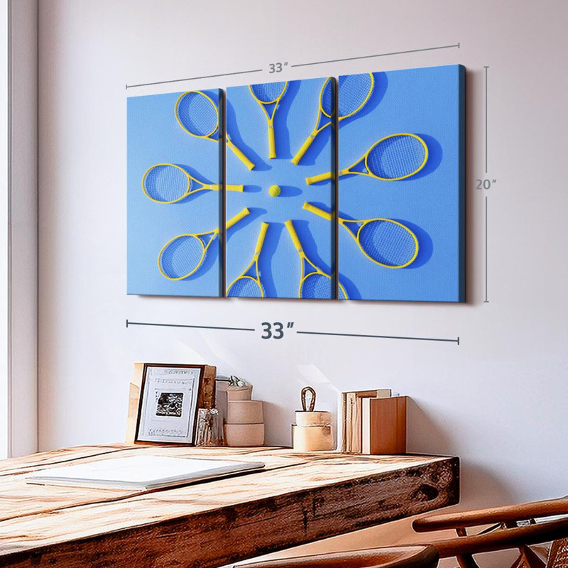 «Tennis Racket Circle» sur toile, H 20 po x l 33 po x P 1,25 po
