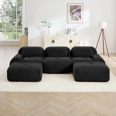 Canapés modulaires de qualité supérieure, conception moderne en velours côtelé pour le salon