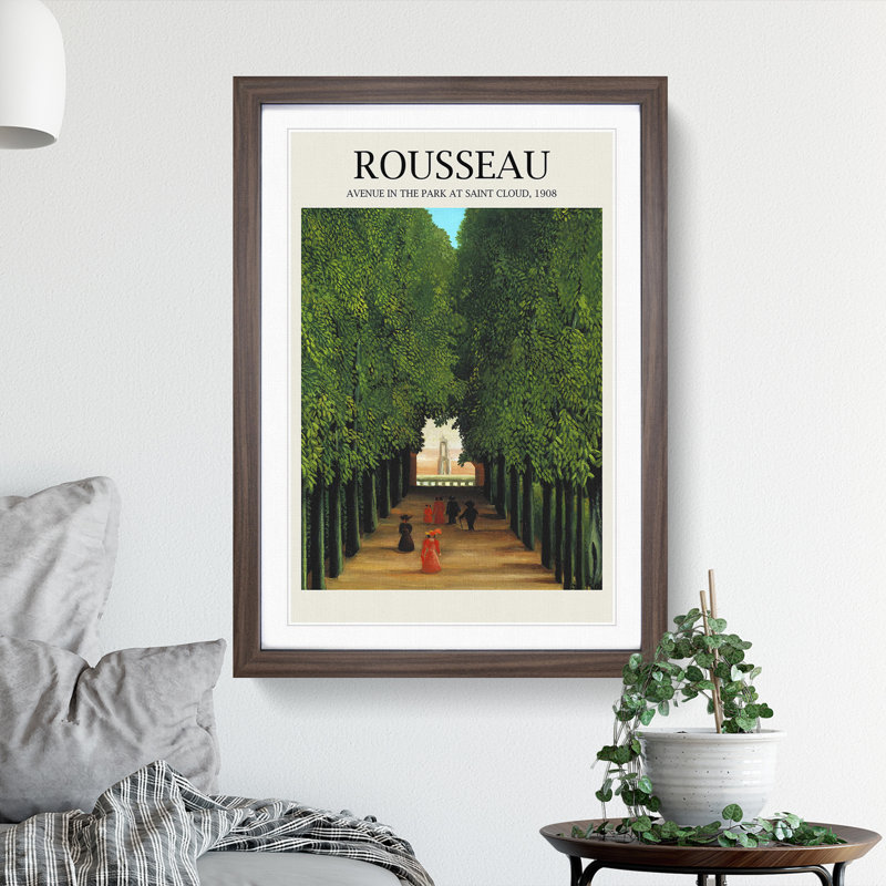 The Avenue in the Park by Henri Rousseau - Picture Frame Painting, Walnut Framed, 65cm H x 48cm W x 2cm D