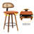 Modern Counter Stools, Swivel Counter Height Bar Stools with Rattan Backrest, 26" Seat Height Linen, For Home or Bar-437436248-466970512