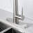 Kitchen Faucet With Pull Down Sprayer Brushed Nickel, High Arc Single Handle Kitchen Sink Faucet With Deck Plate, Commercial Modern Stainless Steel Kitchen Faucets-119337257
