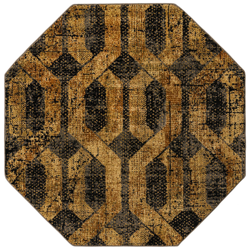 Geometric Indoor Rug, Octagon 5'3" x 5'3"