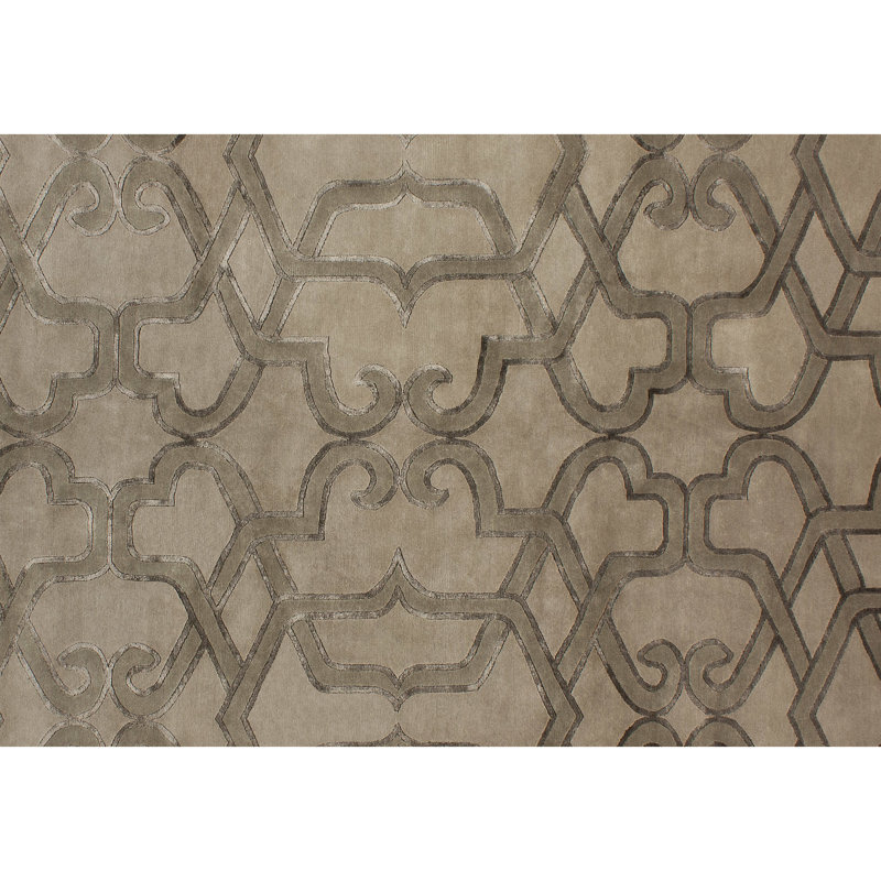 Geometric Area Rug in Dark Brown/Light Brown, Rectangle 8' x 10'