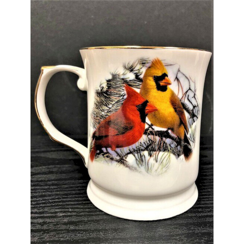 Tasse Lovebirds, Cardinals rouges sur une branche