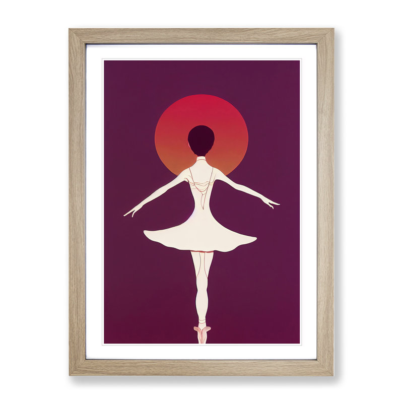 Solo Ballerina - Single Picture Frame Print, 46cm H x 34cm W x 2cm D, Oak Framed