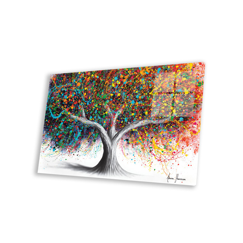 «Tree of Celebration» par Ashvin Harrison - reproduction d'art sur verre sans cadre