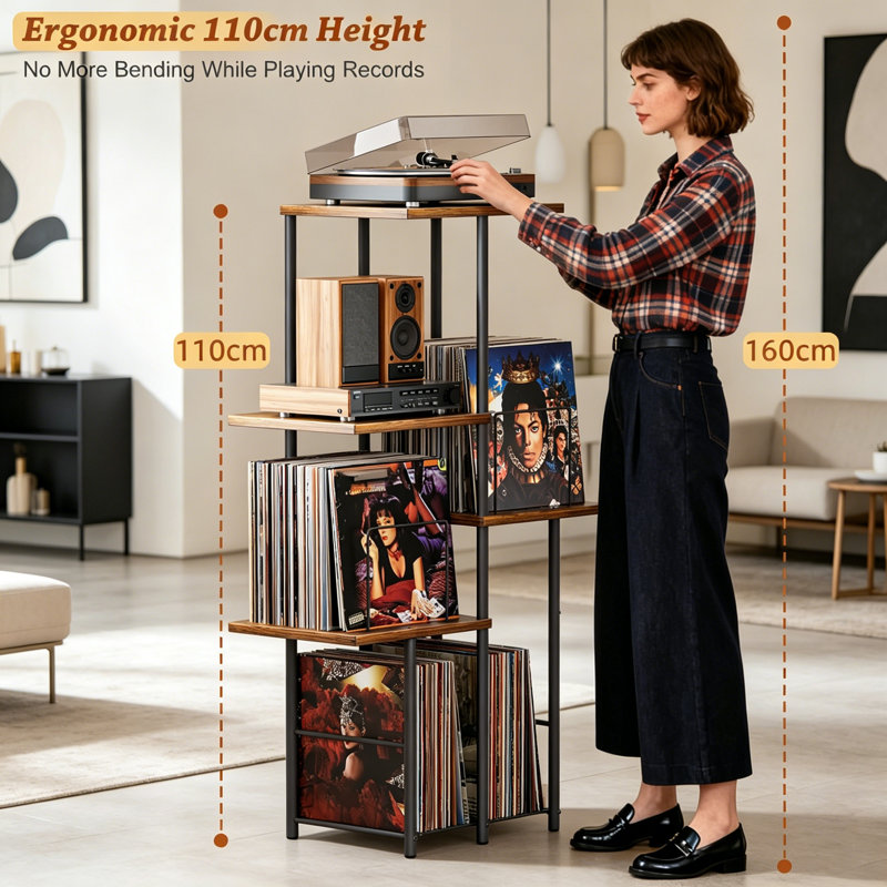 Metal,Manufactured Wood 110cm H Media Shelves