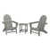 Vineyard 3-Piece Adirondack Set with South Beach 18" Side Table