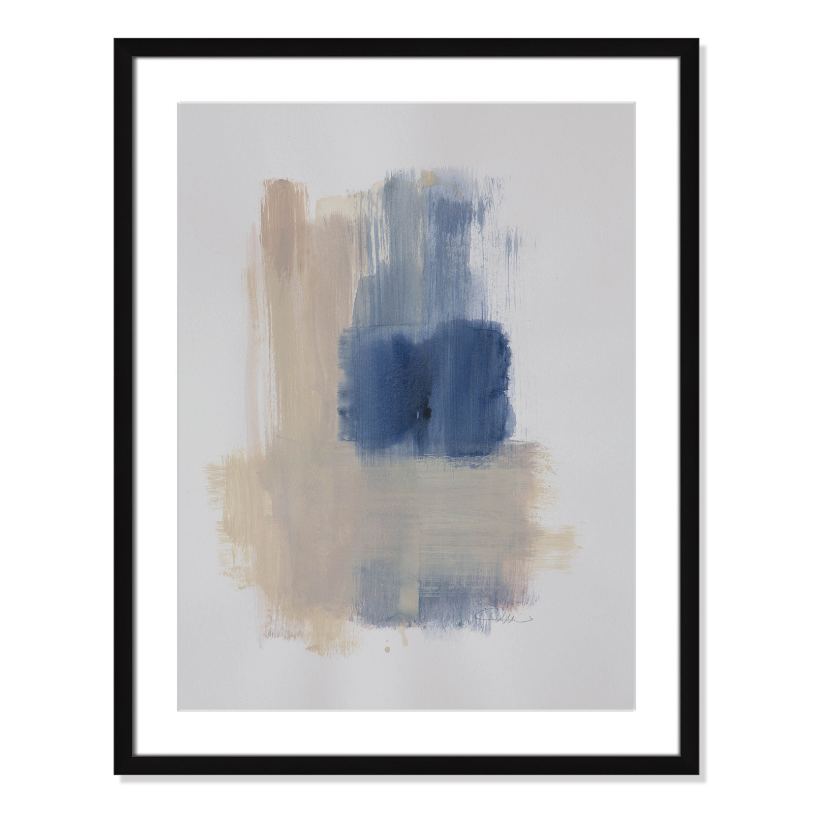 Macathurn "Powder Room Wash III" Print, Black Matted Picture Framed, 29.5" H x 23.5" W x 1.25" D