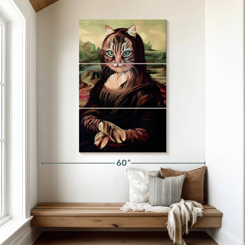 Ketti Mona Lisa Inspired Cat, 50" H x 32" W