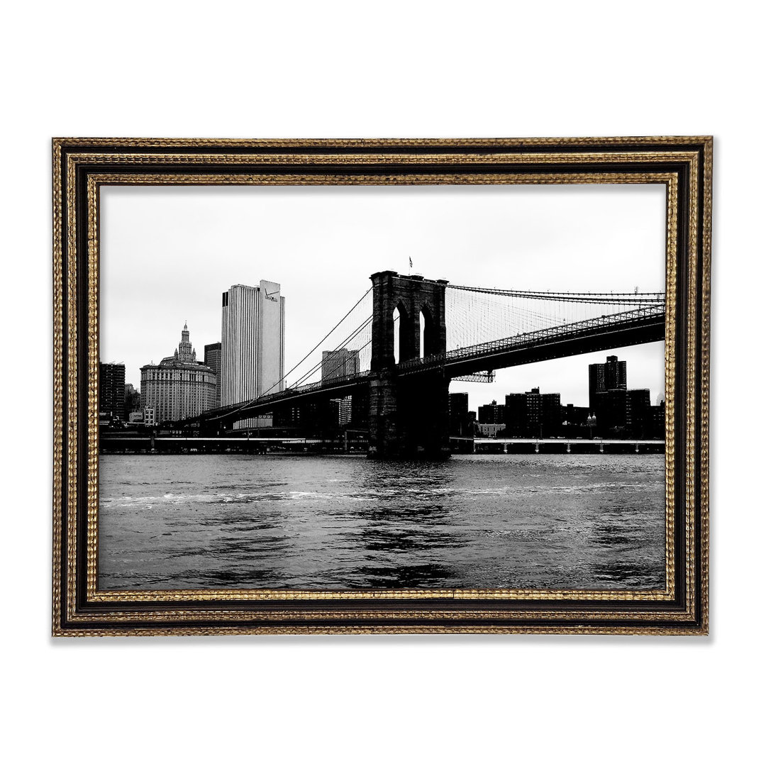 Die Aussicht auf New York unter der Brooklyn Bridge - Einzelne Bilderrahmen Kunstdrucke