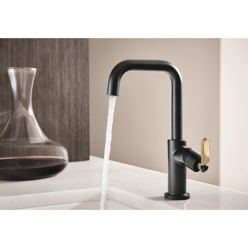 Litze® Bar Faucet with Square Spout and Industrial Handle, Luxe Gold