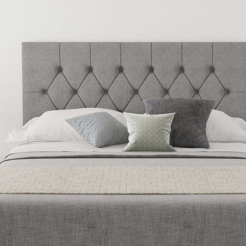 Talcott Upholstered Headboard, Linen Grey, Kingsize (5')