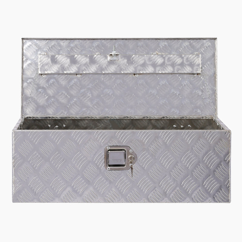 Hewei 30'' W 16.88 Gallons Water Resistant Metal Lockable Storage Bench, Silver