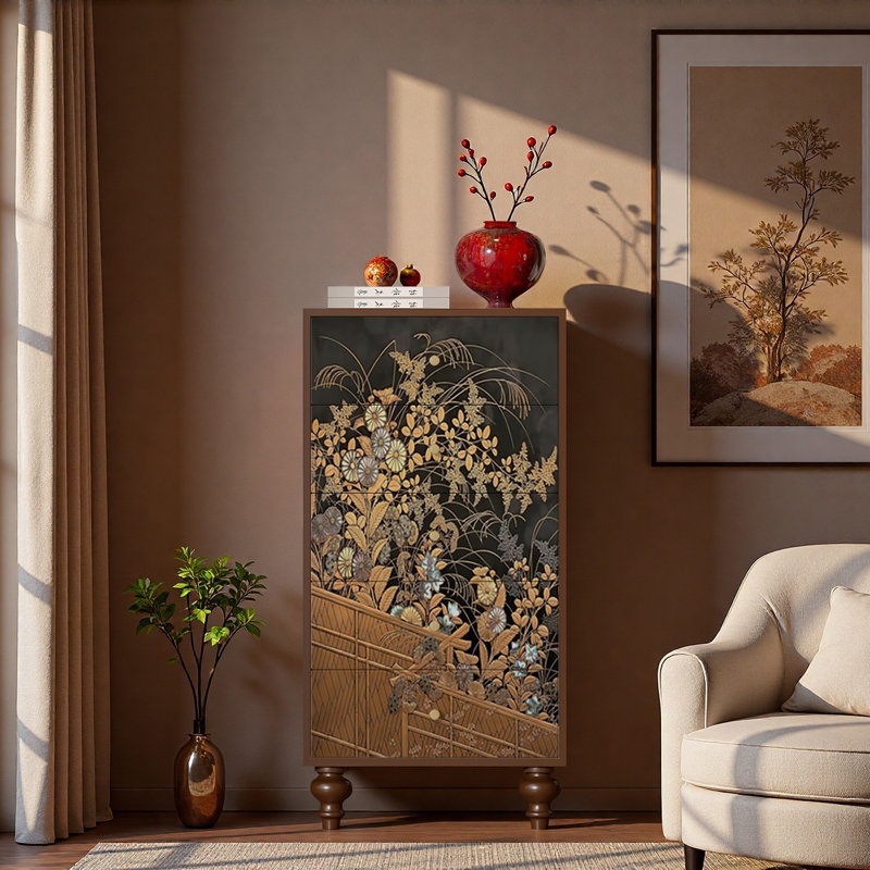 Armoire à tiroirs classique multifonctionnelle, H 46,9 po x l 19,7 po x P 15,7 po, Brun