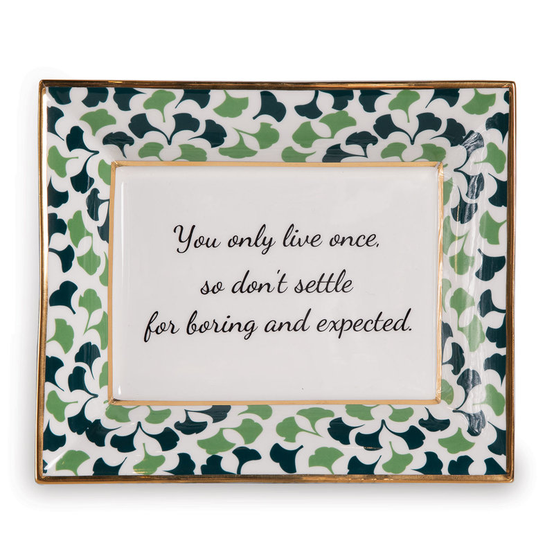 Ensemble d'assiettes décoratives rectangulaires en porcelaine 2 pièces Word Up