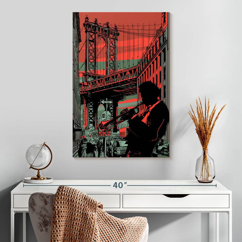 Lilie Brooklyn Jazz Trumpeter, H 30 po x l 20 po