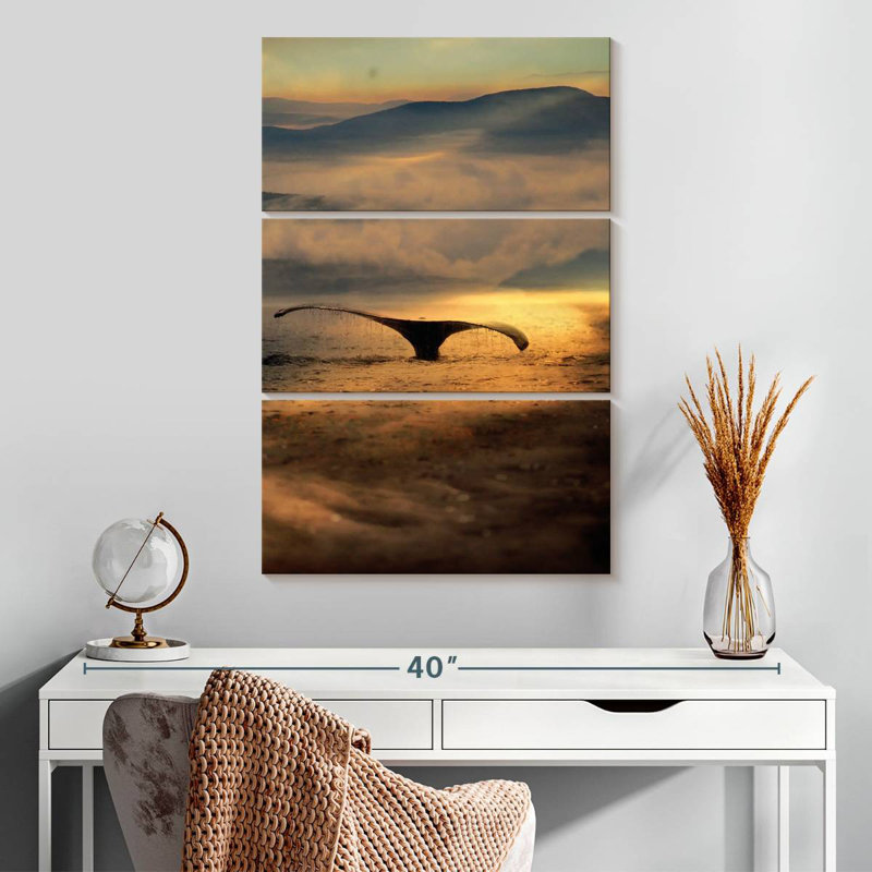 Brampt Alaska Whale Tail Dive, 32" H x 20" W