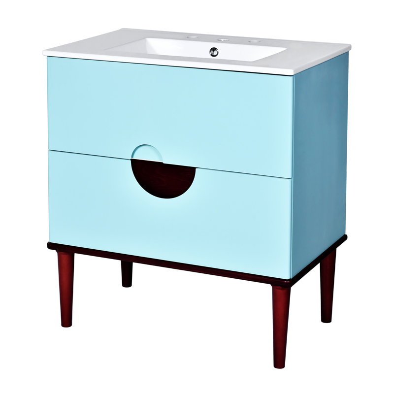 30'' Bathroom Vanity Cabinet With Ceramic Sink Combo Set