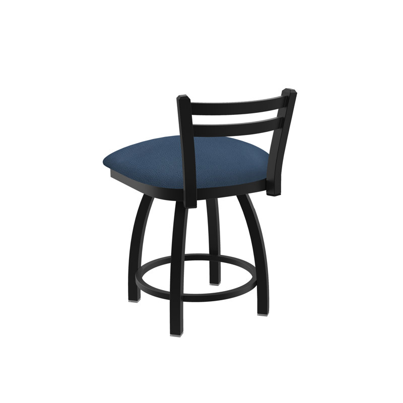 Tabouret de coiffeuse en métal Jackie, Noir froissé, Vinyle - Rein Bay