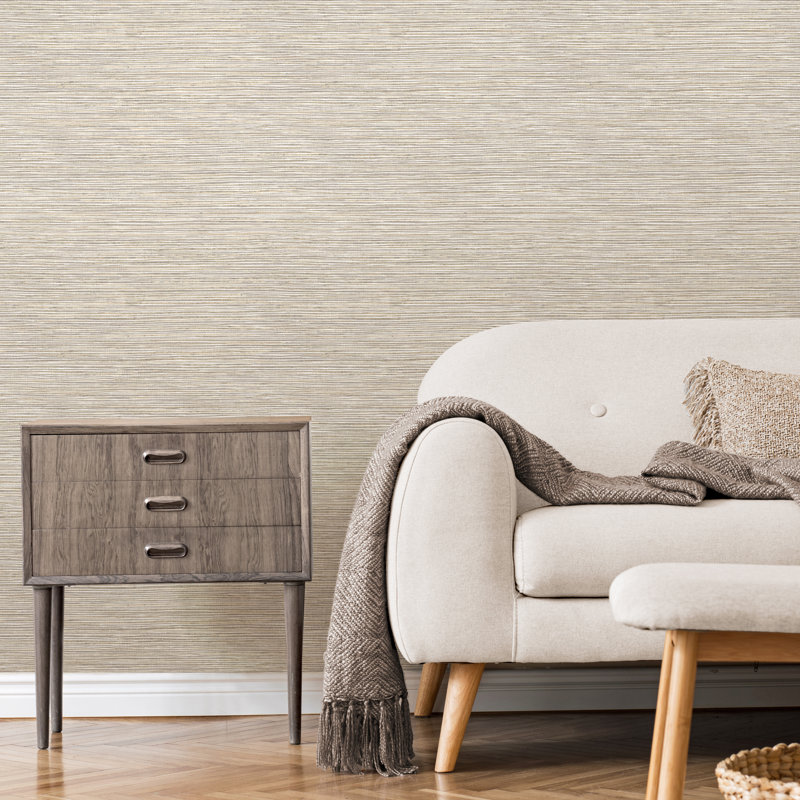 Suri Grasscloth Luxury Wallpaper, Grey