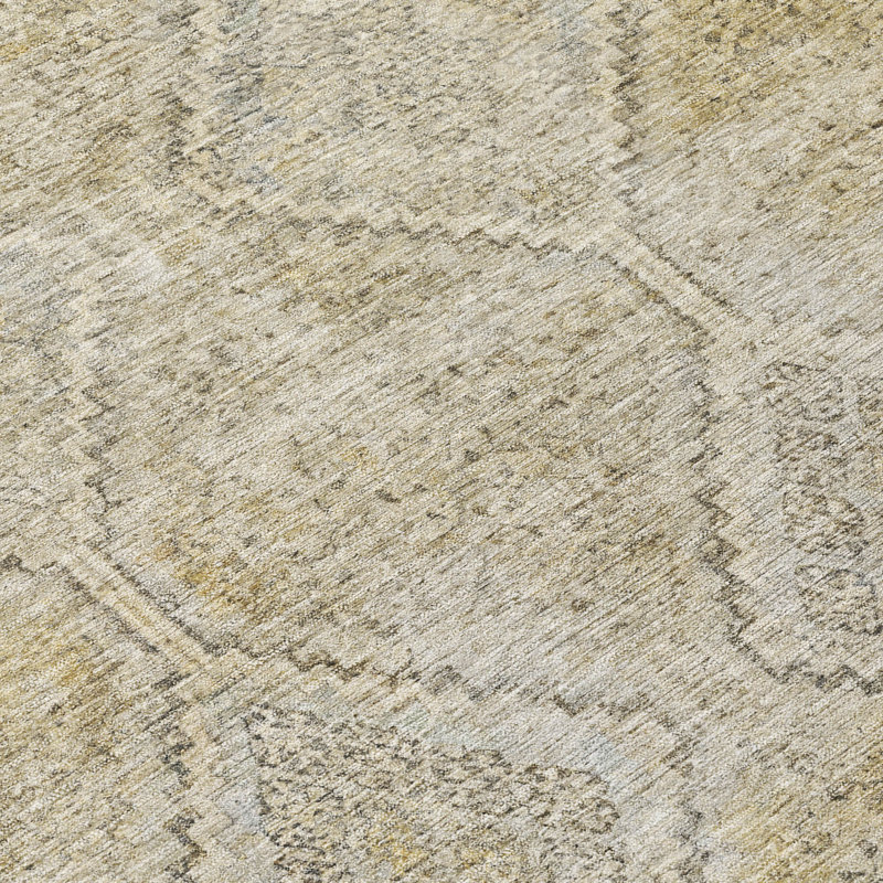 Machine Washable Indoor/Outdoor Chantille ACN2727 Diamonds Rug, Wheat, 8' Round
